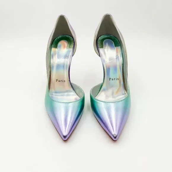 Christian Louboutin Iriza Pumps 100 Ombré Iridescent Heels EU 37.5 US 7.5 - Picture 3 of 14